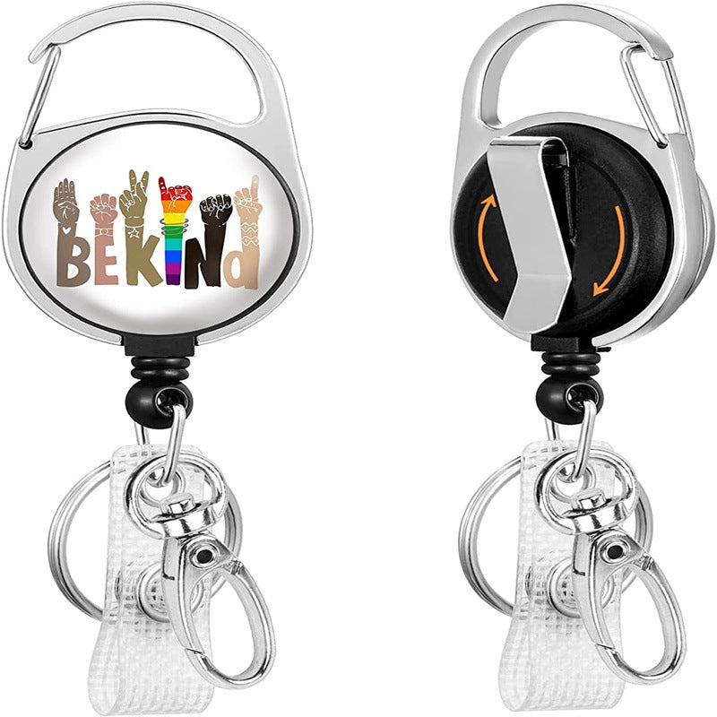 Wholesale ABS Rainbow Badge Holder Keychain