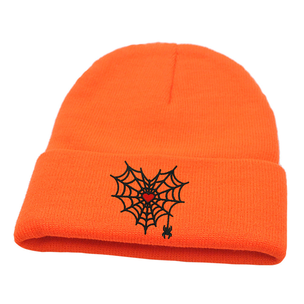Wholesale Spider Web Knitted Hat Gothic Love Woolen Hat