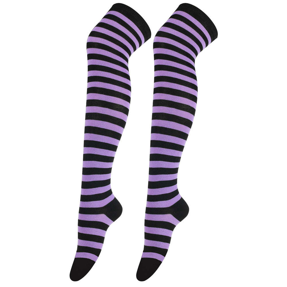 Wholesale Halloween Zebra Over-the-Knee Striped Socks