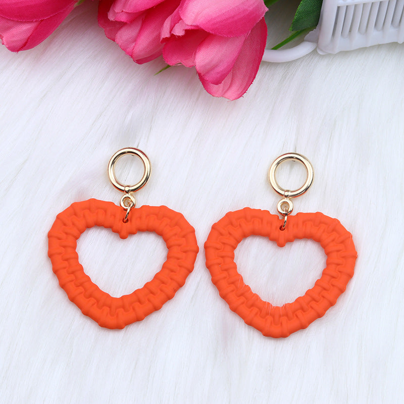 Pendientes de acrílico de color tejido de color caramelo al por mayor Pendientes acrílicos