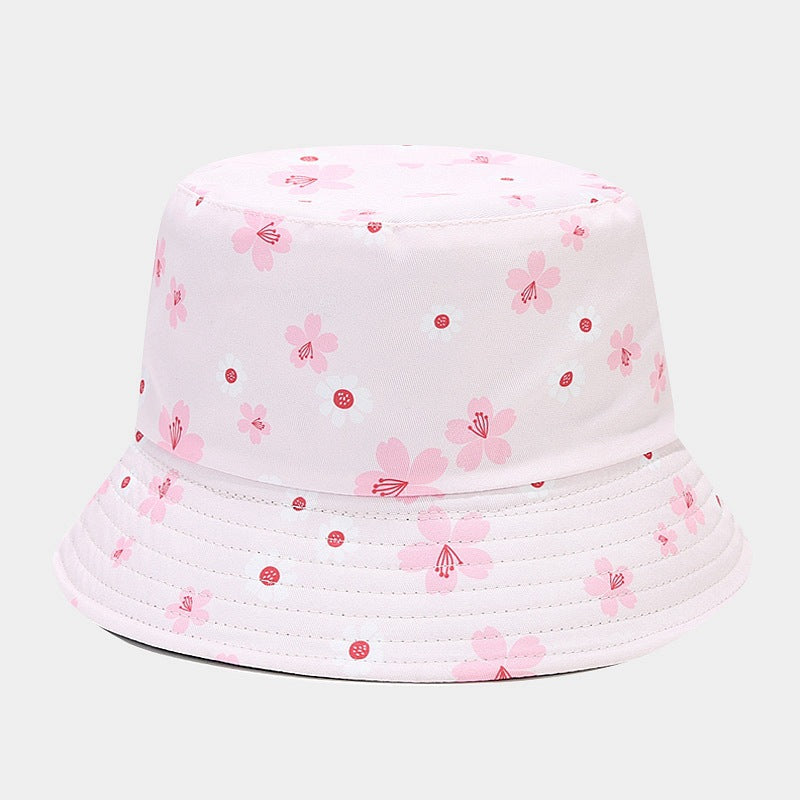 Sombrero de cubo de patrón de flores de poliéster al por mayor