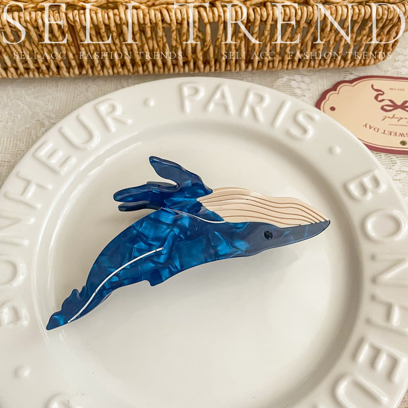 Wholesale Ocean Series Whale Conch Pearl Acetate Clip