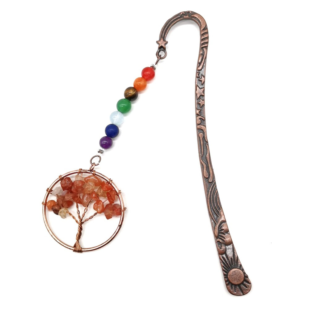 Wholesale Natural Gravel Crystal Tree of Life Bookmarks
