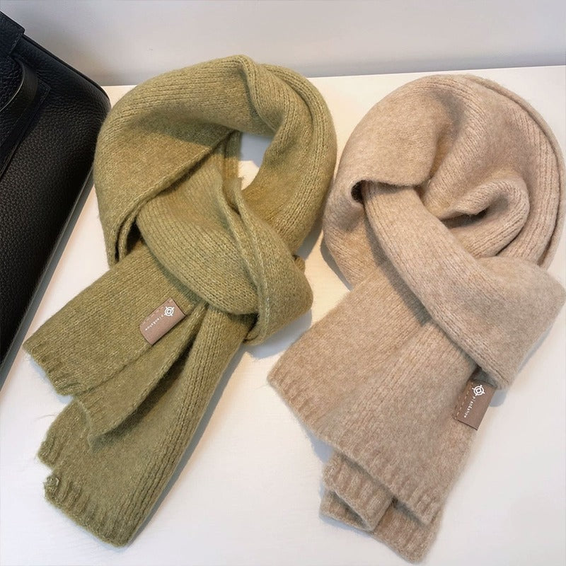 Wholesale Wool Blend Knitted Solid Color Wool Scarf