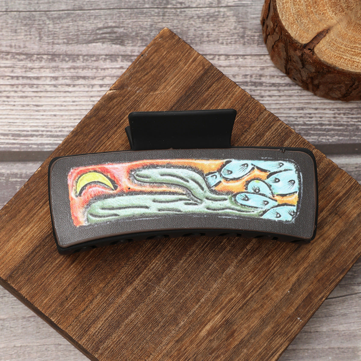 Wholesale Cactus Leather Hairpin Sunflower Grab Clip Shark Clip Hair Clips