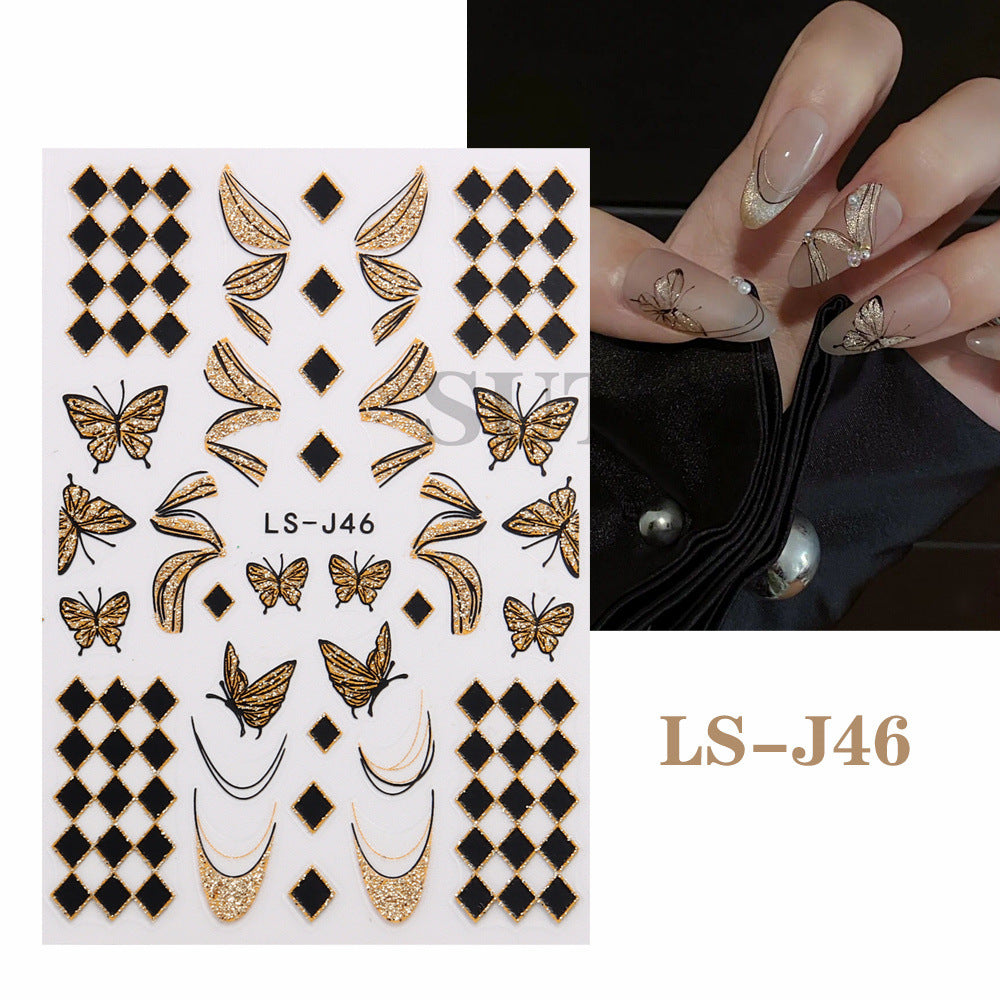 Wholesale 3pcs Nail Art Stickers New Year' s Countdown Glitter Adhesive Decals