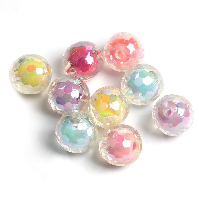 Wholesale Multi Faceted Acrylic Beads Electroplating Illusion Beads DIY Bead Accessories