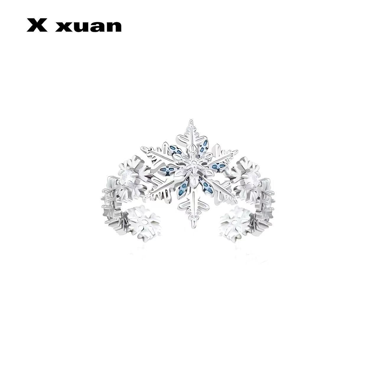 Wholesale Time comes to rotate multi-layer snowflake opening ring