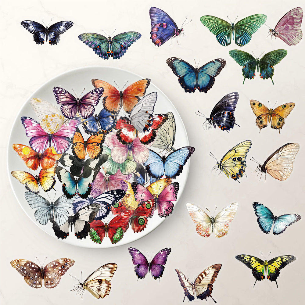 Wholesale 50pcs Elegant Butterfly Series DIY Stickers