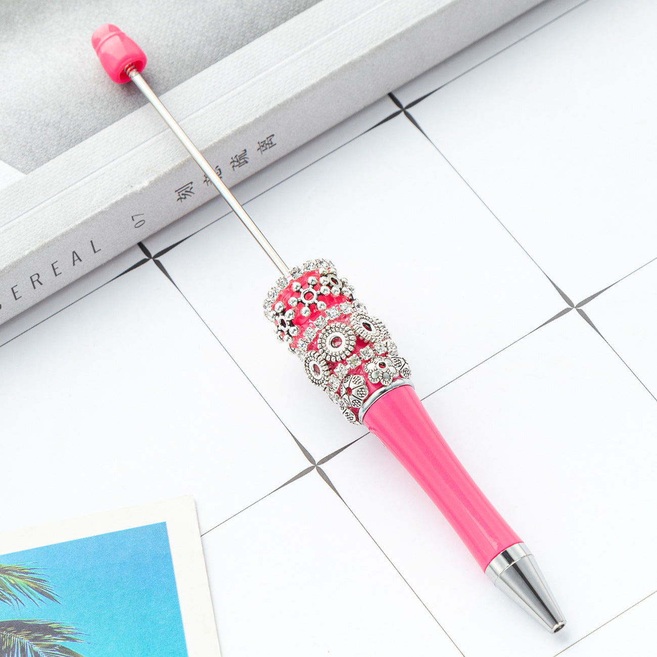 Wholesale 500pcs Beadable Pen Bohemian Rhinestone Flower Patch DIY Pens