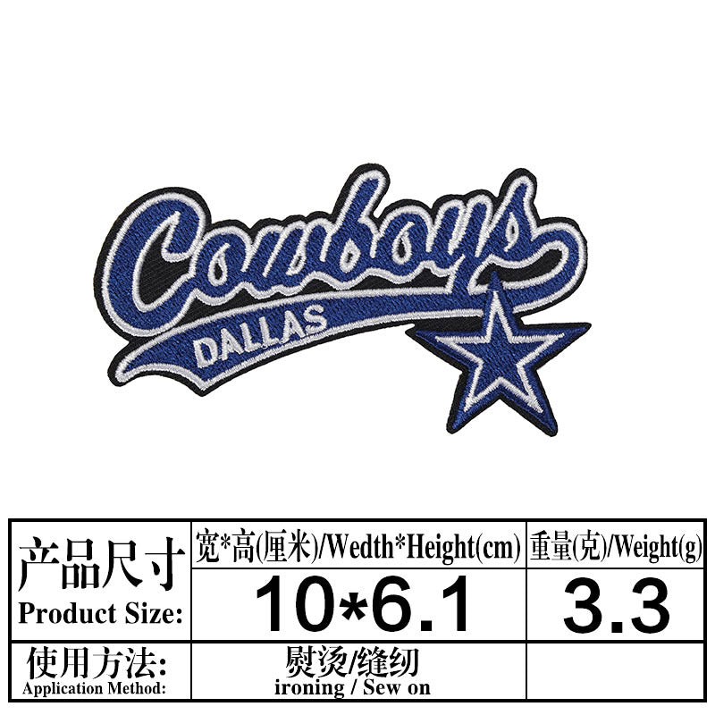 Wholesale Sports Meet Embroidered Fabric Patches for Clothing and Rugby Apparel