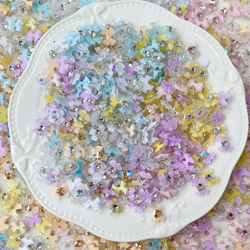 Wholesale 10PCS/Pack Bow DIY Resin Nail Stickers