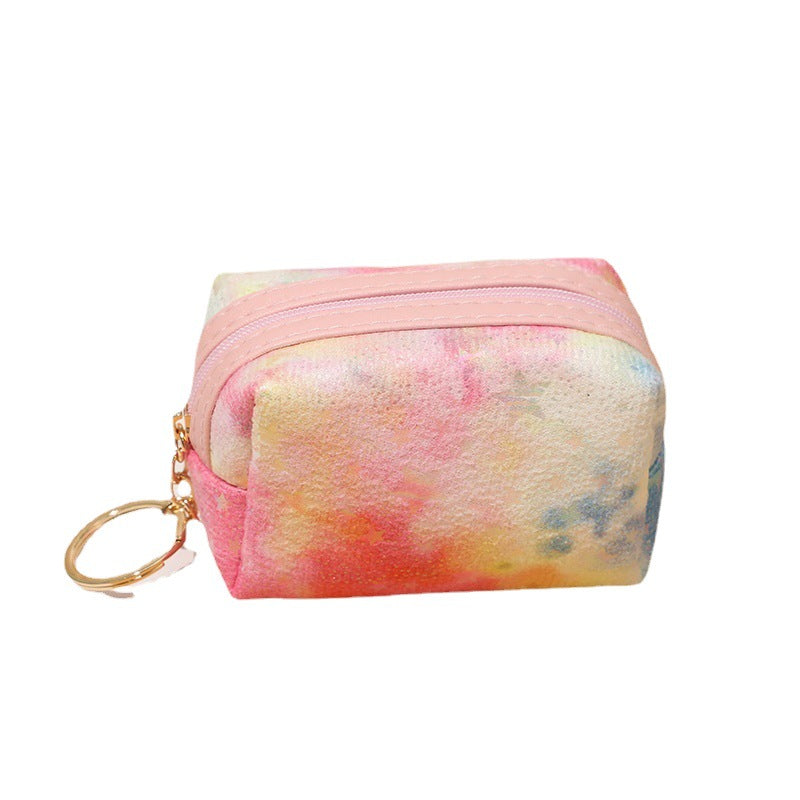 Wholesale Tie Dye Star Mini Cute Coin Purse Wallet Keychain