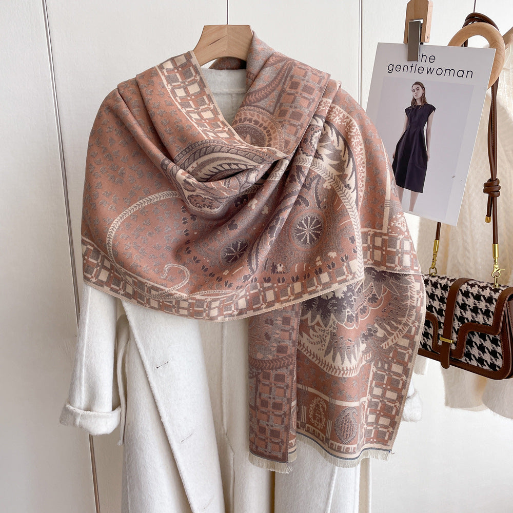 Wholesale Winter Cashmere Thickened Warm Tassel Scarves