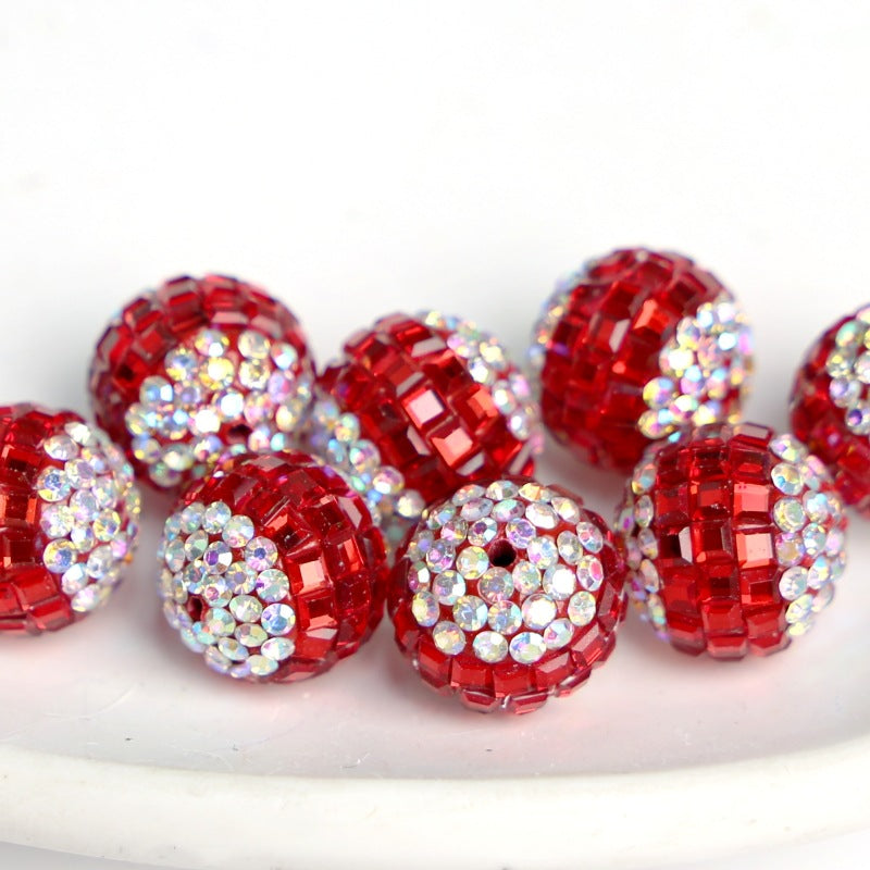 Wholesale 5pcs Electroplated Gold and Silver Patch Disco Clay Beads