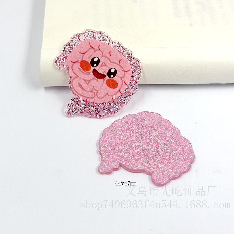 Wholesale 50pcs Loose Powder Cartoon Cartoon Organ Acrylic DIY Patch Accessories