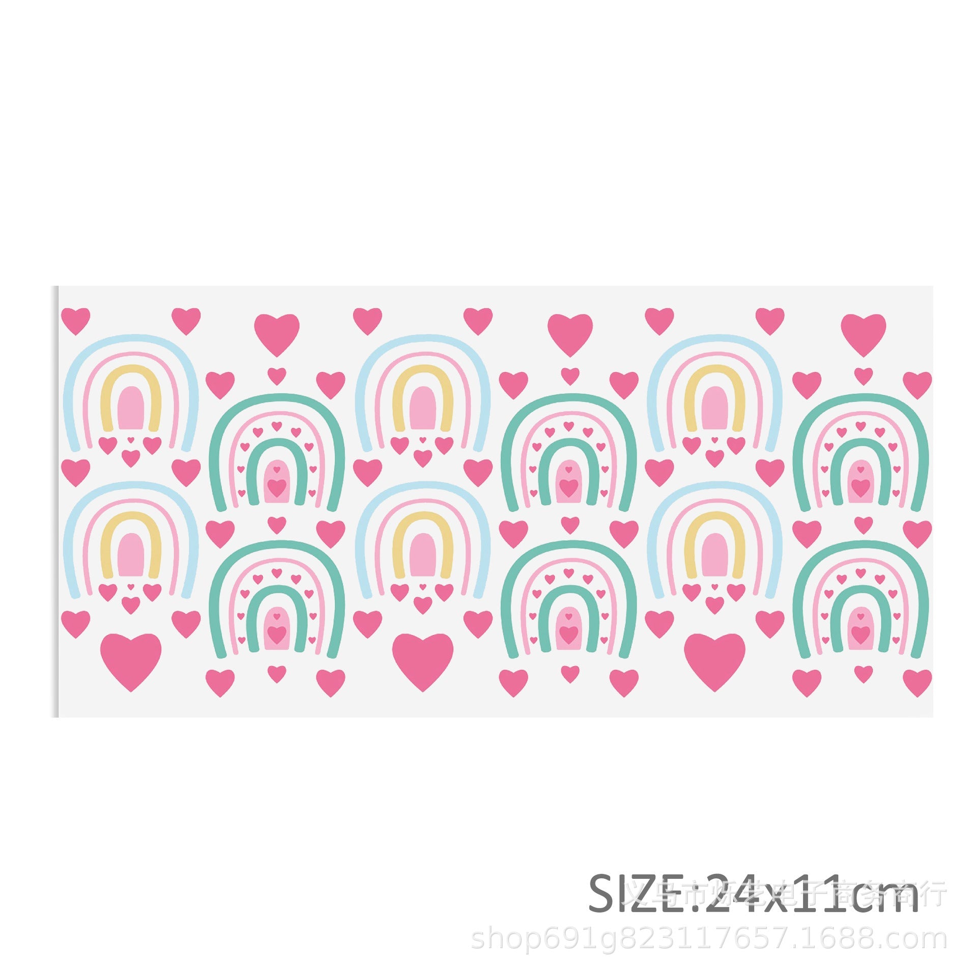 Wholesale 5pcs Sunflower Rainbow Series UV DTF Transfer Crystal Cup Sticker 24cmX11cm