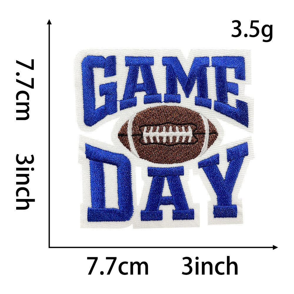Wholesale Game Day Football Embroidery Patches 9 Styles DIY Iron On Decorative Accessory For Coats Bags