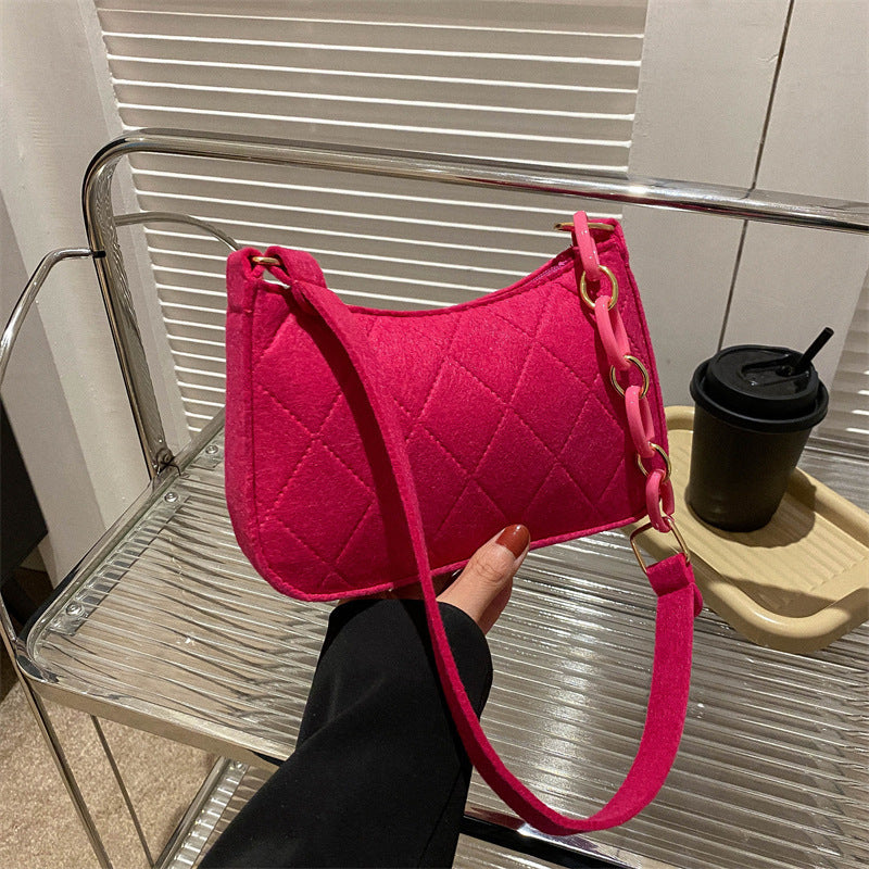 Wholesale Chain Shoulder Handbag Felt Underarm Bag