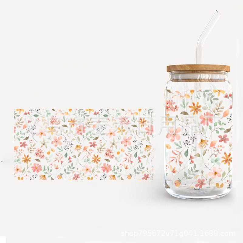 Wholesale Flower UV DTF Transfer Crystal Cup Sticker