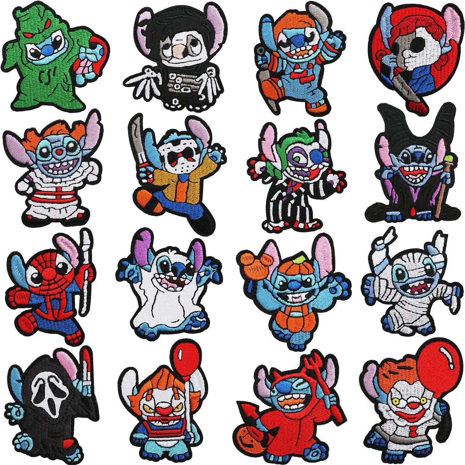 Wholesale Glitter Embroidered  Patch Ghost Skull Witch Cartoon DIY Fashion Accessory For Clothing Party Resale