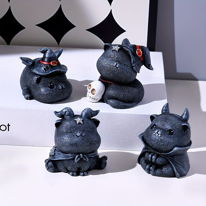 Wholesale  Skeleton Cat Resin Figurine Decorative Accent f
