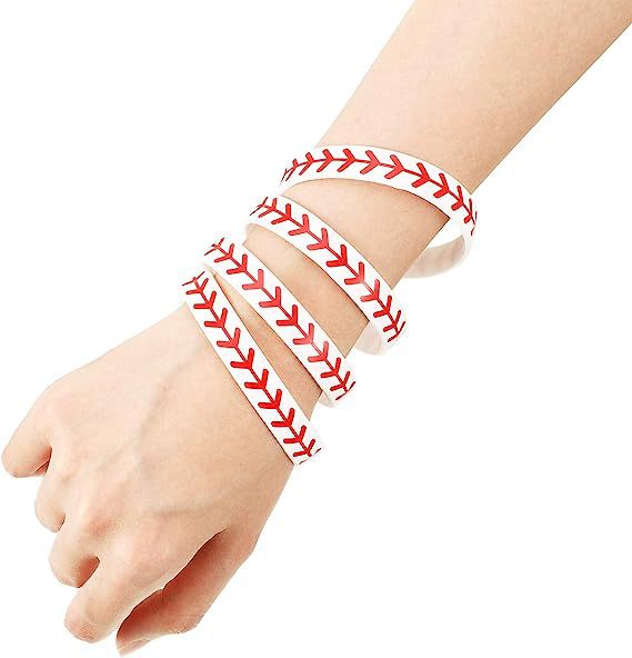 Wholesale 100pcs Softball Rubber Player Wristbands Bracelet