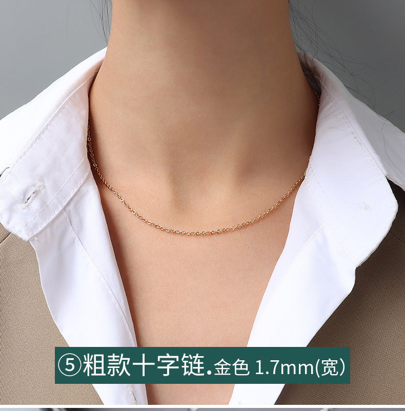 Wholesale Titanium Steel Snake Bone Chain Fried Dough Twists Chain Necklace