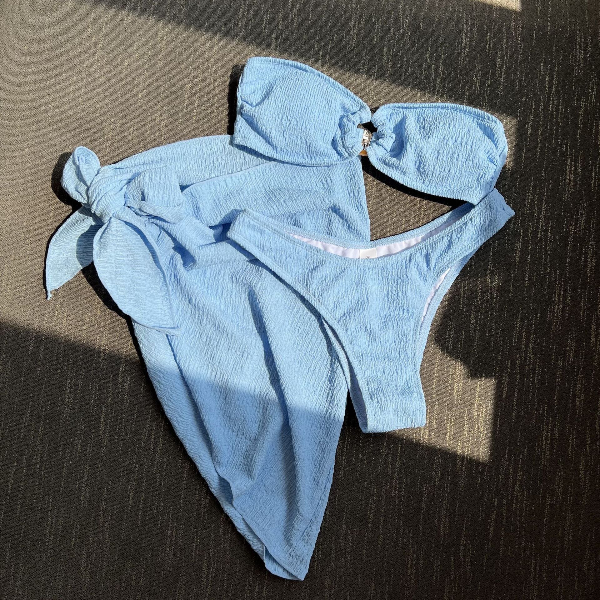 Wholesale Texture Cloth Bra Polyester Swimwear