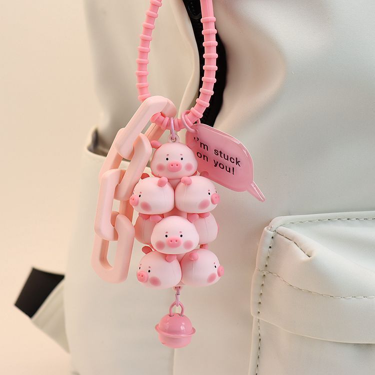 Wholesale Pig cartoon doll creative anti-lost keychain