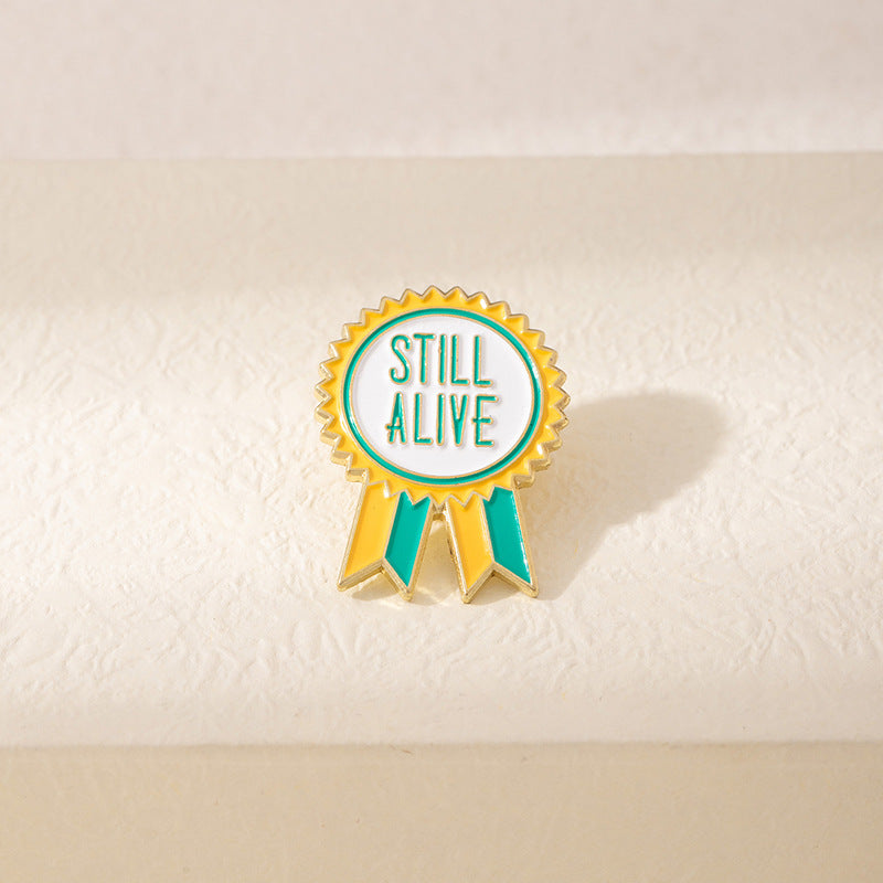 Wholesale Colorful Alloy Enamel Letter Badge Brooch