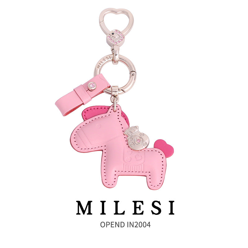 Wholesale Women High-end Handmade Zinc Alloy Leather Keychains