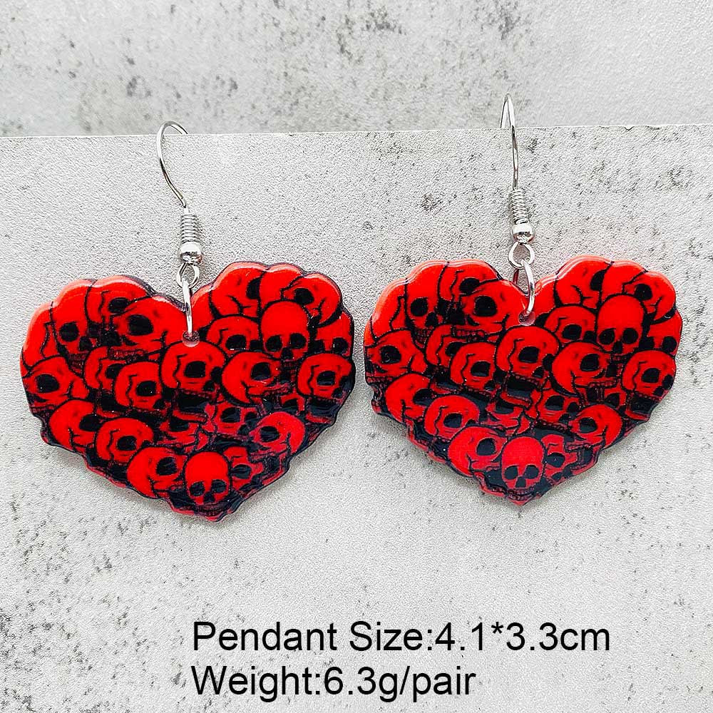 Wholesale Valentine's Day Horror Love Ghost Bull Head Acrylic Earrings