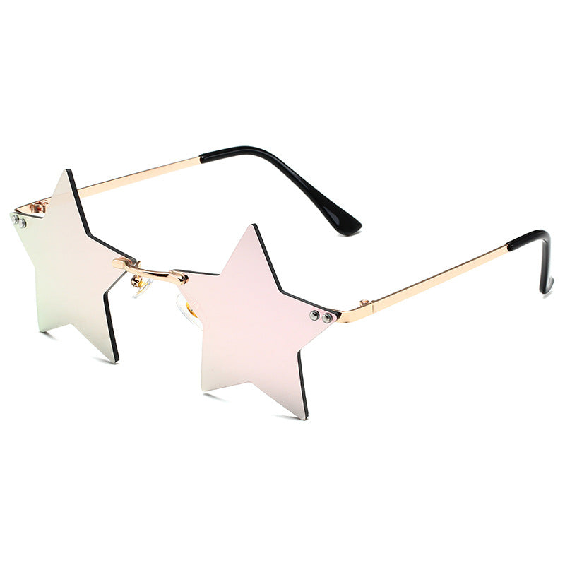 Wholesale PC Irregular Pentagram Frameless Sunglasses