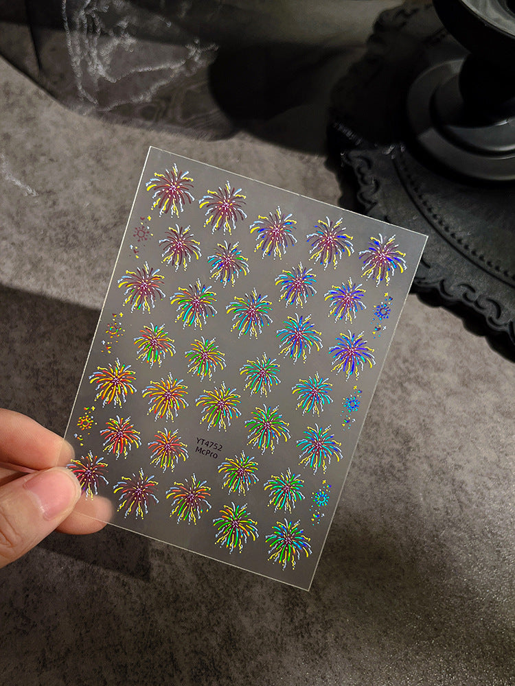 Wholesale Fireworks bloom nail art stickers