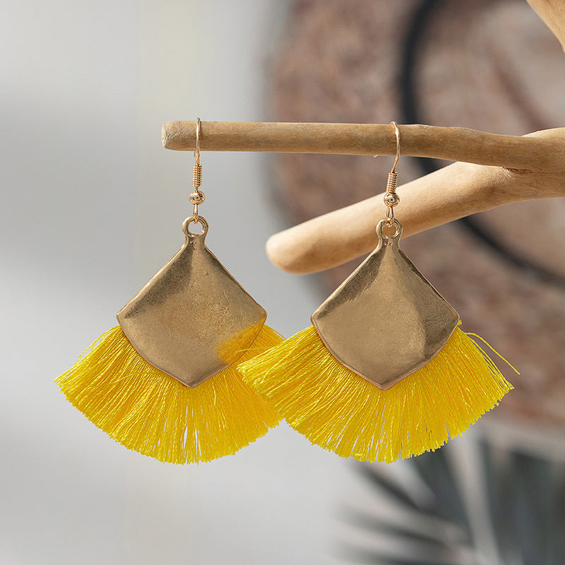 Wholesale Tassel Colorful Exaggerated Earrings