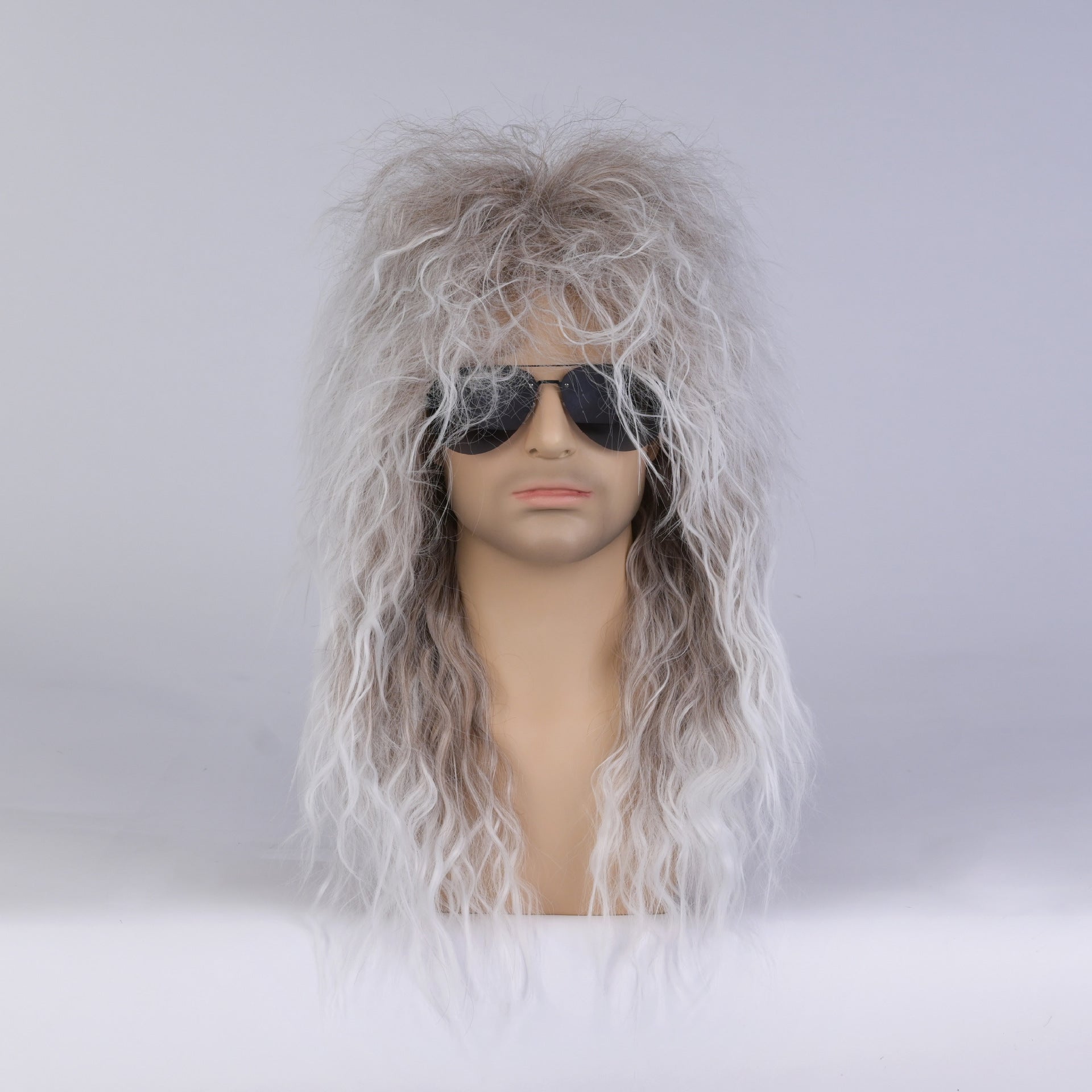 Wholesale Long curly hair stage men's fluffy hairstyle wig