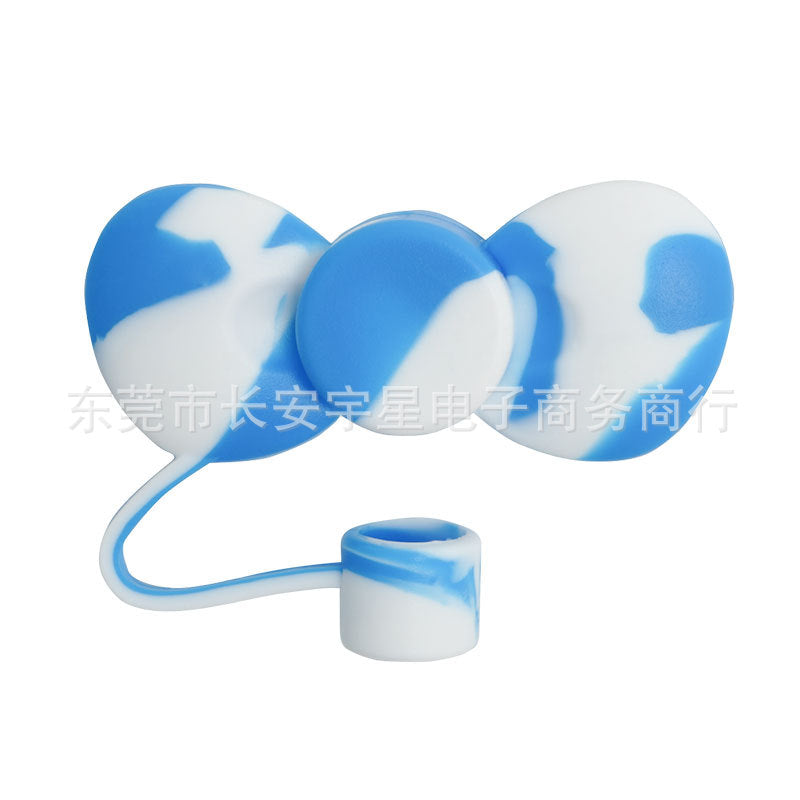 Wholesale cute bow straw plug dust cap 10mm straw lid straw accessories
