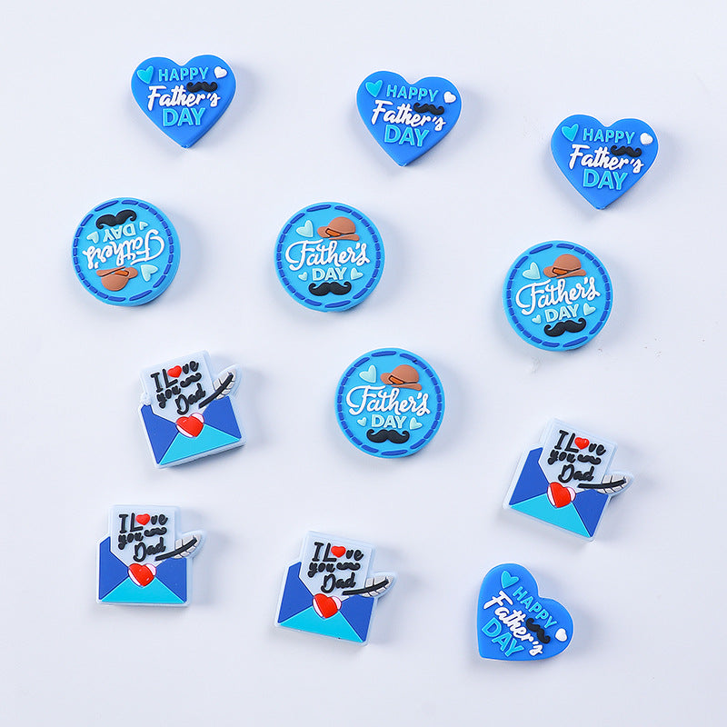 Wholesale 20PCS Father's Day Heart Shaped Silicone Beads