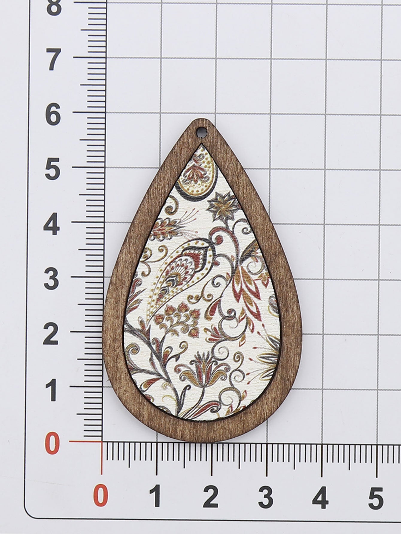 Wholesale Wind Drop Shape Wooden Frame Printing Color Texture  Earrings