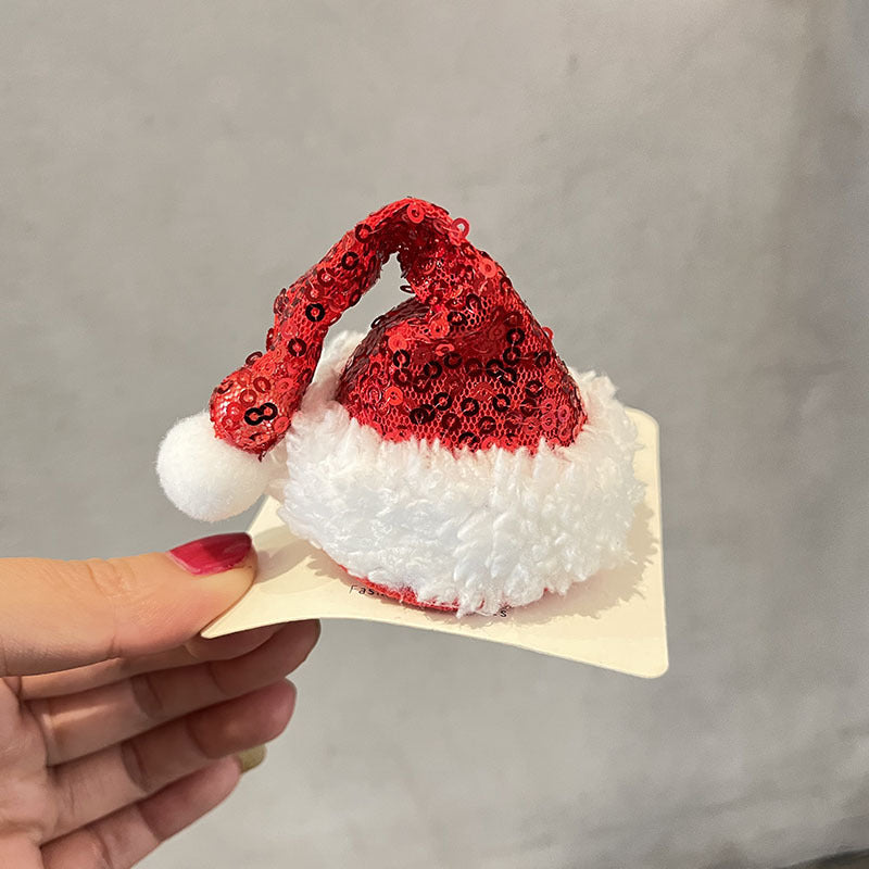 Wholesale Christmas Hats Children's Fabric Hair Clips