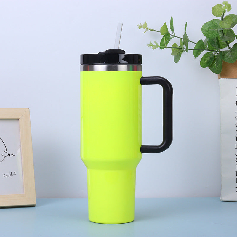 Wholesale Tumbler 40oz Vacuum Ice Cup Straw Cup Stainless Steel Large Capacity Simple Portable Thermos Cup