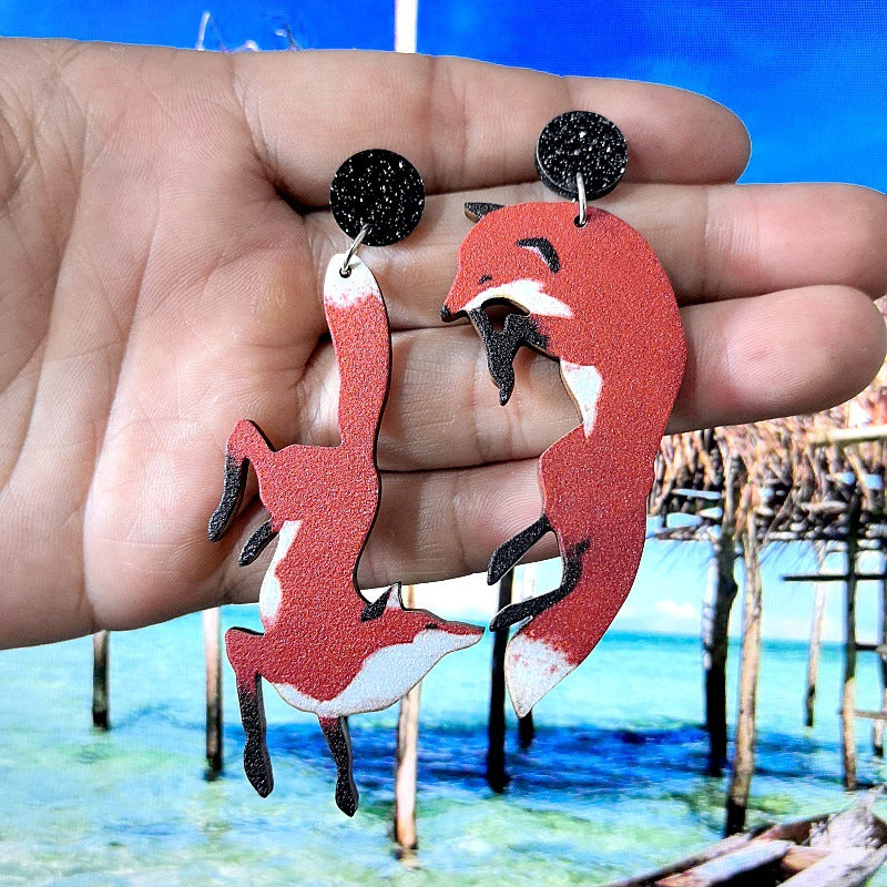 Wholesale 10pcs Fox, Magpie, Duck, Gecko, Skunk, Skunk, Suit, Animal Earrings