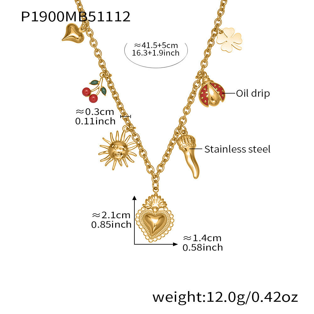 Wholesale Bee Chili Love Stainless Steel Necklace