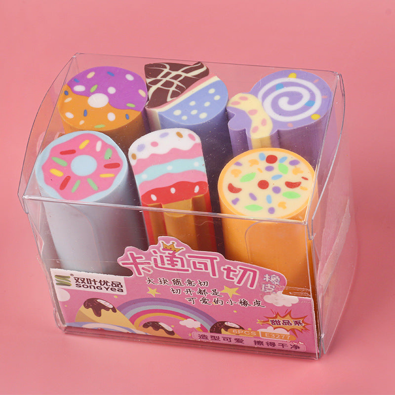 Wholesale Children's Small Animal Desserts Simulation Cartoon Rubber Eraser