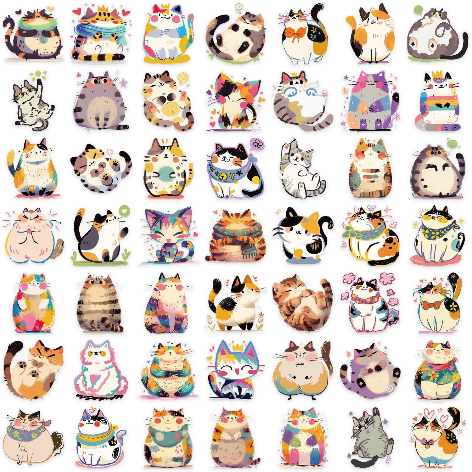 Wholesale 50pcs cartoon versatile cute cat stickers