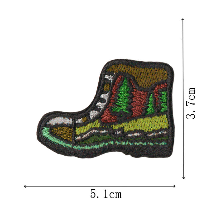 Wholesale 12 Piece Embroidered Patches Iron On Camping Hiking Nature Designs For Shoes Bags Coats