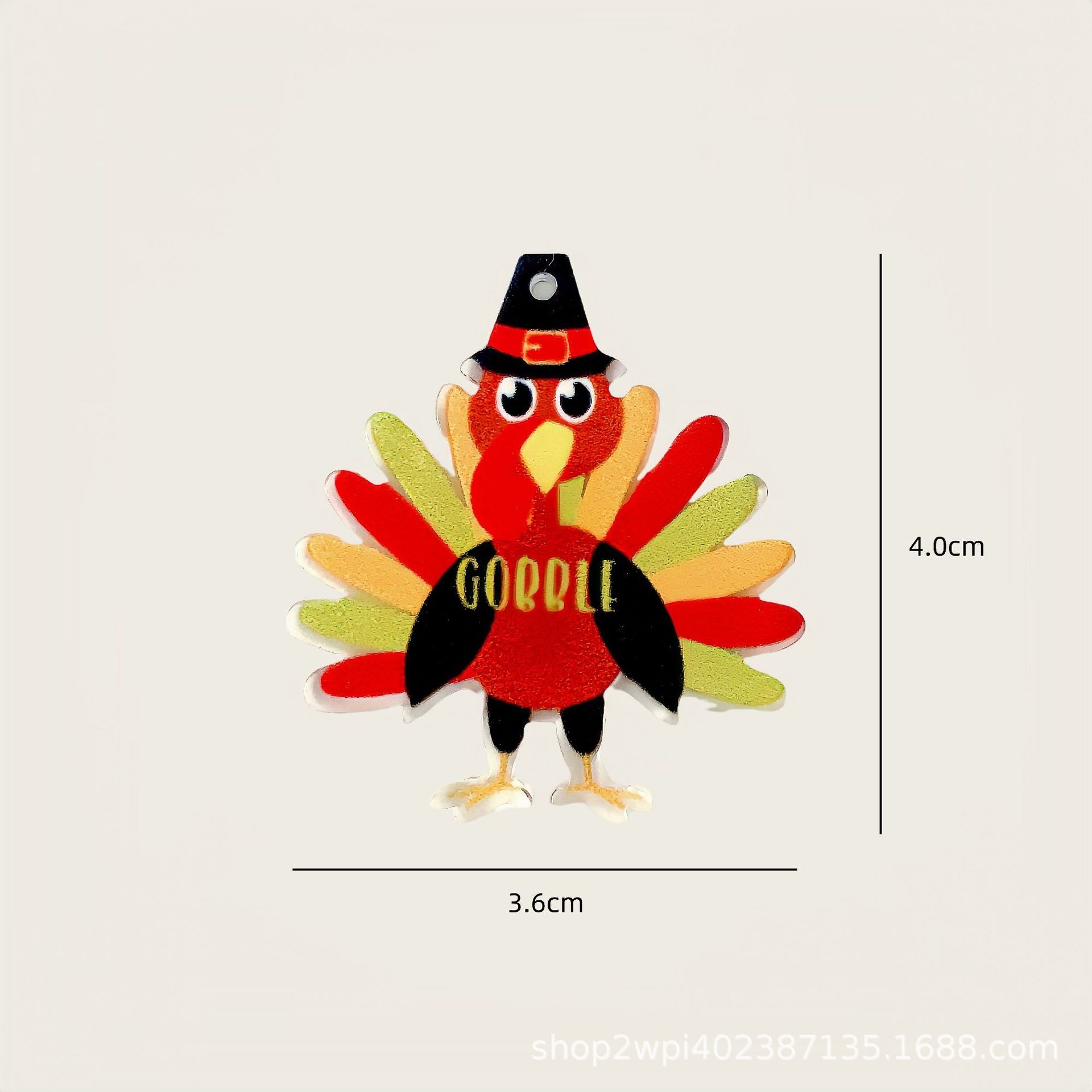 Wholesale 30pcs/pack Thanksgiving Turkey Acrylic Flatback Accessories DIY Crafts
