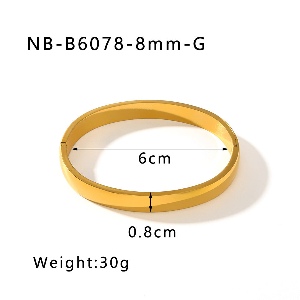 Wholesale Fashion Simple Vacuum Gold-plated Spherical Buckle Hand-polished Simple High-grade Plain Ring Bracelet