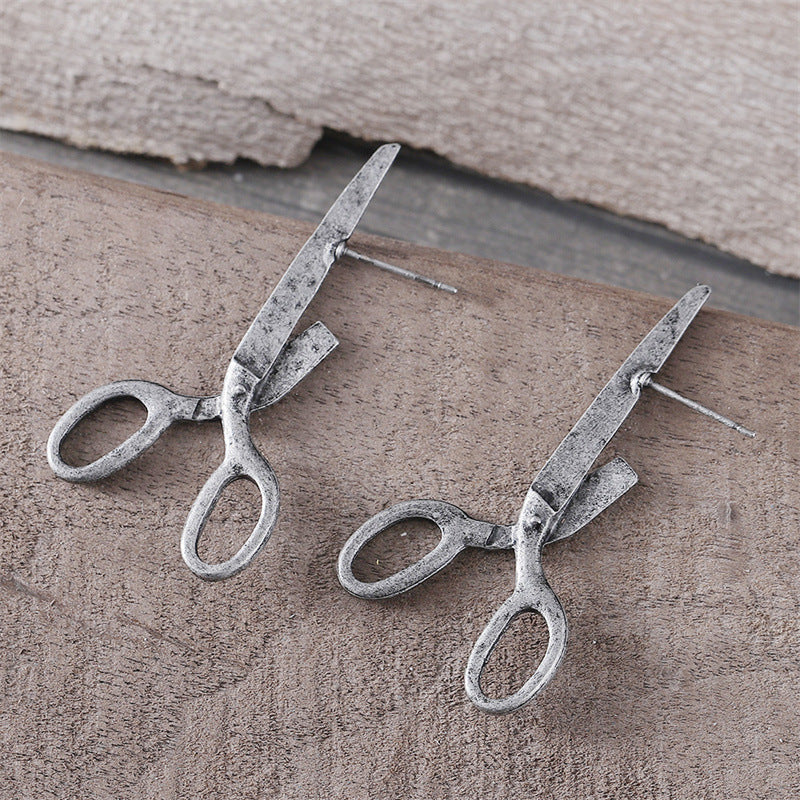 Wholesale Retro Cool Creative Scissor Stud Earrings